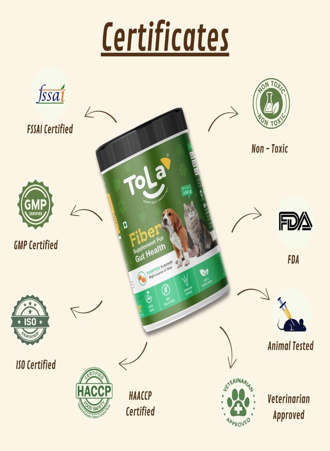 تولا مكمل غذائي من الألياف بنكهة اليقطين من تولا لصحة الأمعاء للكلاب والقطط - دعم هضمي بجودة بشرية للإسهال وعسر الهضم والبراز المتماسك - مكونات طبيعية، خالٍ من الغلوتين - 200 غرام - Image 5